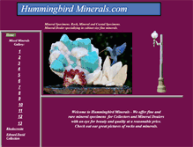 Tablet Screenshot of hummingbirdminerals.com